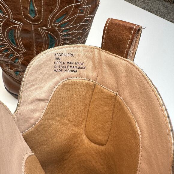 Coconuts by Matisse Bandera Faux Leather Teal Brown Western Boots - Picture 7 of 7